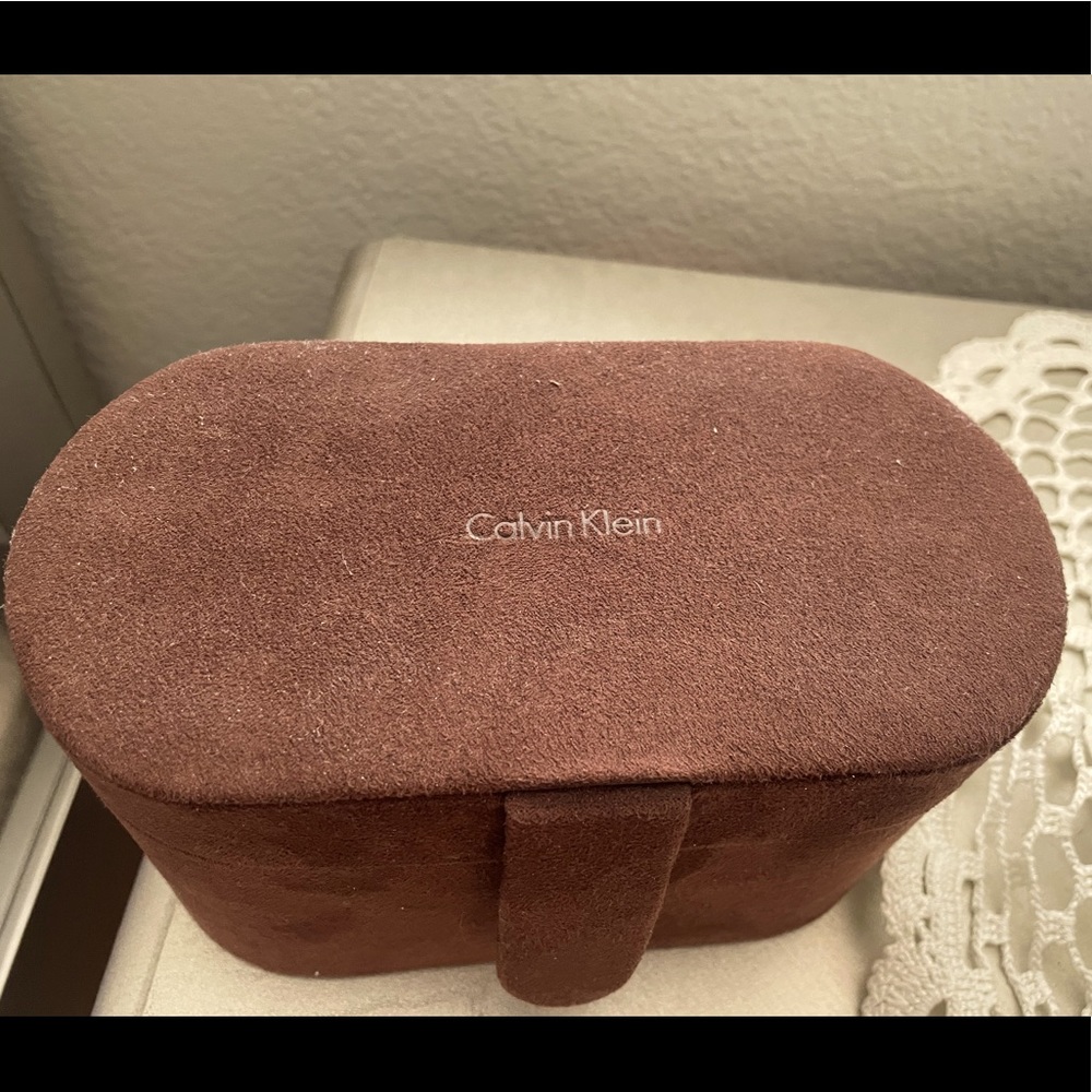 Calvin Klein brown velvet jewelry box